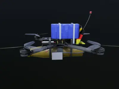 German FPV Drone Low-poly 3D model