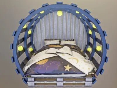 Goodnight Moon Bed Low-poly 3D model