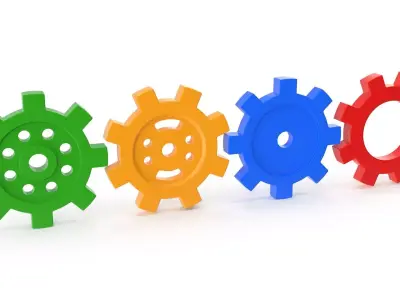 4 Different Gear Low-poly 3D model