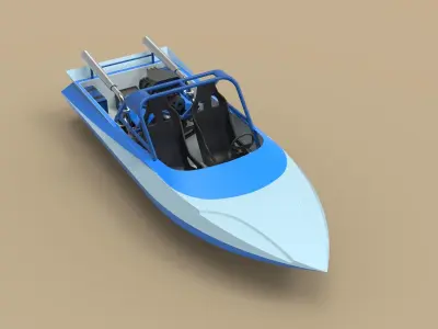 Jet sprint boat 3D model