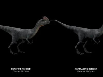 Dilophosaurus Dinosaur Low-poly 3D model