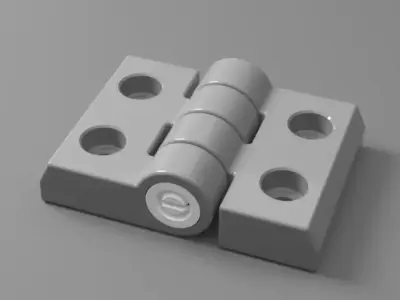 Heavy Duty Plastic Hinge- High-Low polygon 270Deg rotation Low-poly 3D model