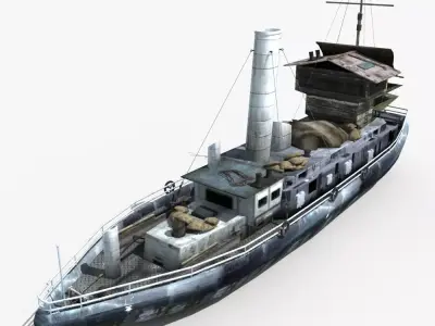 Old Cargo Ship 02 3D model