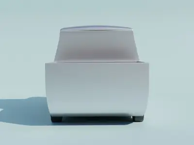 white pickup truck cartoon Free 3D model