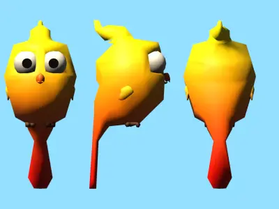 Low-Poly Cartoon Bird Low-poly 3D model