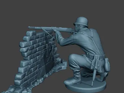 German soldier ww2 shoot cover G5 3D print model