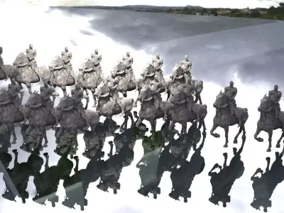 Knight on Horseback Very low res 3D 3D model