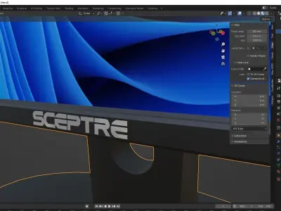 Desktop Moniter Low-poly 3D model