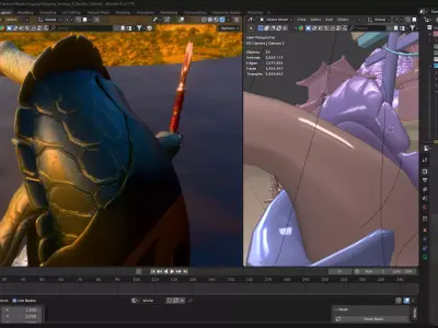 Master Oogway Rigged 3D Model with PBR Texture Low-poly 3D model