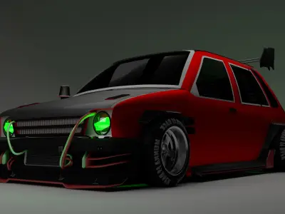 maruti 800 modfied Free low-poly 3D model