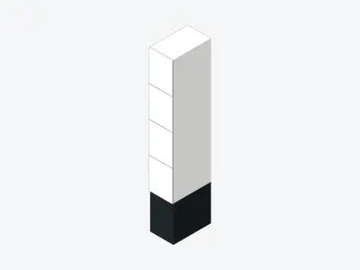 Locker - Laminate - High Base - Tall - 4 Door Low-poly 3D model