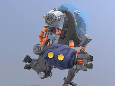 URBAN SCIFI MODIFIED LARGE ROBOT RUN 3D model