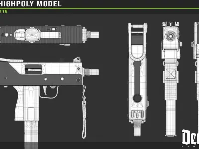 MAC 10 Highpoly model 3D model