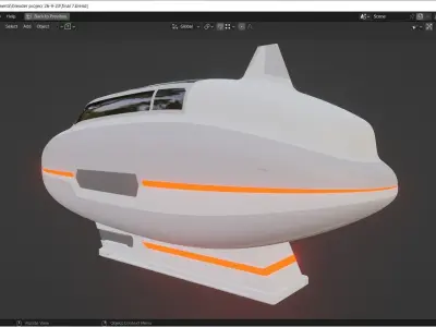 Spaceship Sci-Fi 3D model 3D model