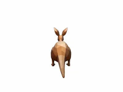 A Female  Gender Grey Red Kangaroo 3d Render 3D model