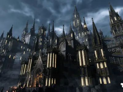 Fantasy Castle Environment Low-poly 3D model