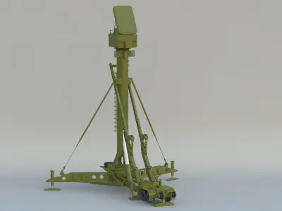 40V6M Flap Lid Mast Radar 3D model