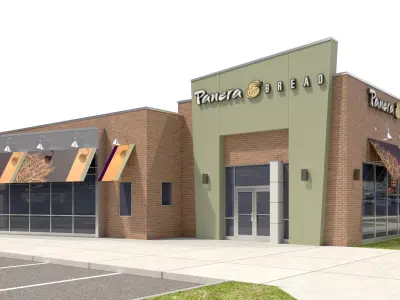 Retail-025 Panera Bread With Site 3D model
