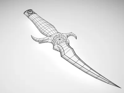 Dagger Low-poly 3D model 12