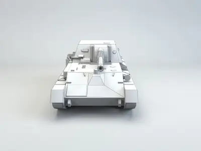 Low Poly SU-76 tank destroyer Low-poly 3D model