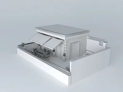 coberturaorkut house with awning Free 3D model