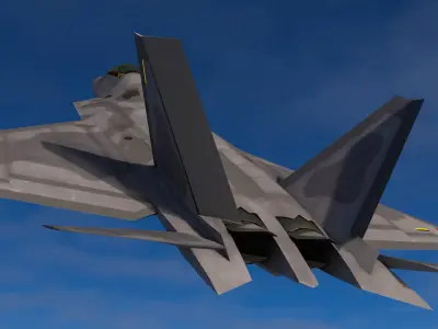 F-22A Raptor Animated Unity-Unreal Ready Low-poly 3D model