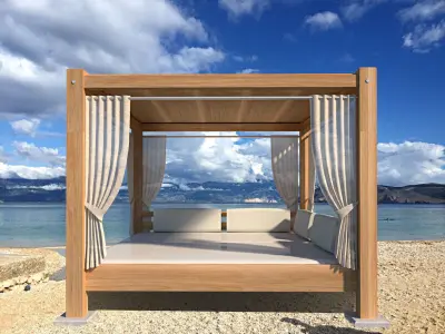 modern designed beach  garden pavilion 3dmodel Low-poly 3D model