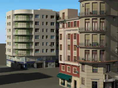 Building Collection 29-32 Low-poly 3D model