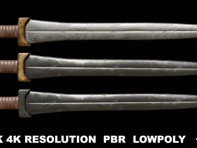 Greek Sword Xiphos 01 Low-poly 3D model