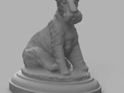 Chien irish terrier statue 3D print model