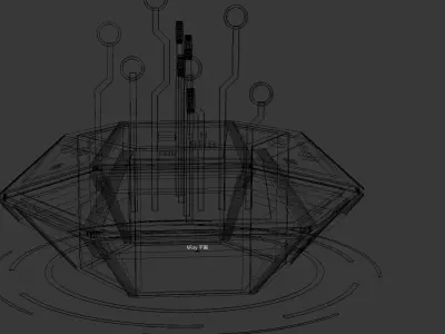 Futuristic Interactive Control Console 3D Model 3D model