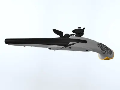 3D pistol flintlock 3D model