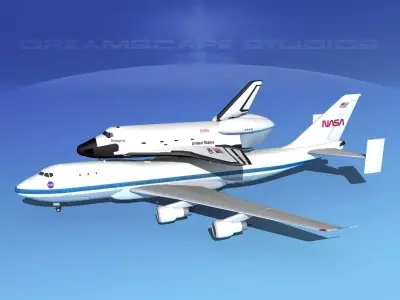 Space Shuttle Enterprise Transport LP 1-2 747 3D model