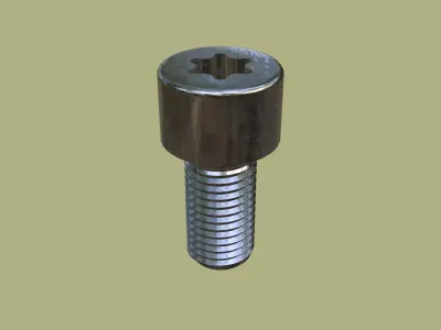 Steel Stained M10 Torx T50 Cap Bolt with PBR 4K 3D model