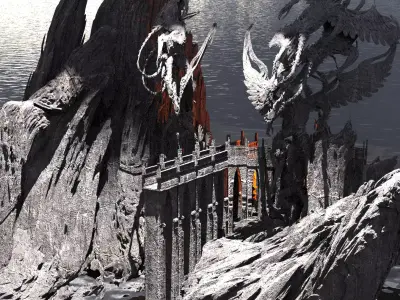 Dantes Phlegyas River Cliffs of rage Walkways  3D model