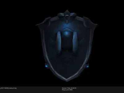 Low Poly Stylized Spectral Guardian Shield Low-poly 3D model