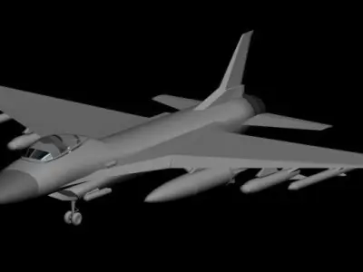 fighter jet Low-poly 3D model
