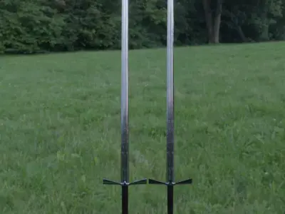 stylized steel sword of a medieval knight Low-poly 3D model