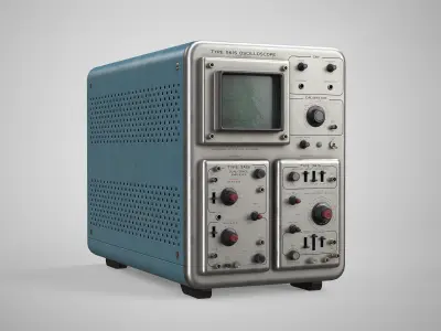 Retro Oscilloscope - Old Laboratory Computer Gameready Low-poly 3D model