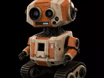 Stylized Sci-Fi Cute Robot Character Game Asset 3D model