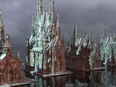 Halloween Dark Mausoleum 5 models 3D model