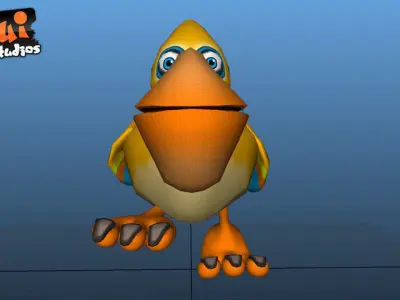 Toon Bird Low-poly 3D model