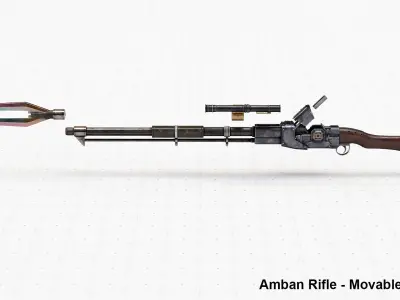 Mandalorian Amban Rifle - 3D Asset Kit PBR Low-poly 3D model