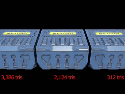 Military Container Low-Poly 3D Low-poly 3D model