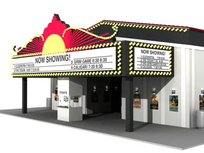 Movie Theater Cinema Exterior 3D model