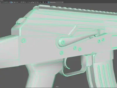 Low Poly AK-47 Assault Rifle Stylized 3D Weapon Model Low-poly 3D model