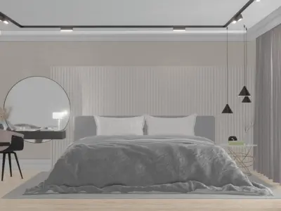 Design Interior Bedroom with cozy vibe Free 3D model