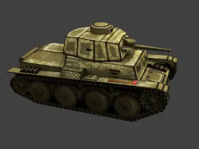 Tank Panzer Pz Kpfw 38 t Game Ready Low poly Free low-poly 3D model
