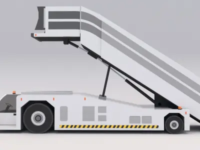 Airport Stair Vehicle Low-poly 3D model