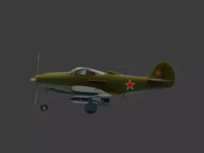 Soviet Fighter Plane Airacobra 3D model